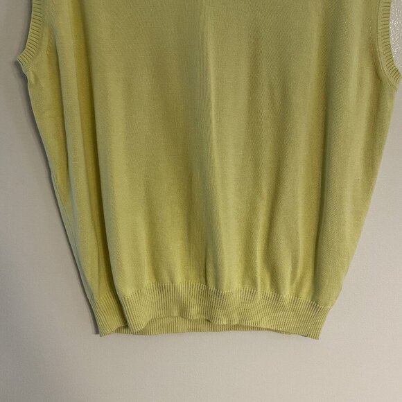 Jos.A. Bank Men's SZ L Light Green/Yellow 100% Pima Cotton Knit Sweater Vest NWT - Picture 2 of 10